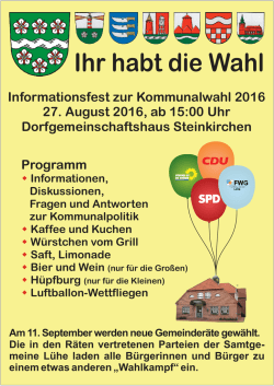 Ihr habt die Wahl - GR&Uuml;NE, Ortsverband L&uuml;he