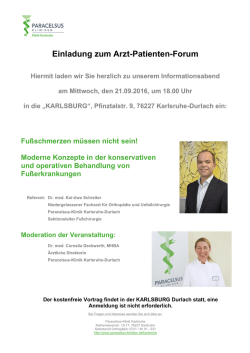 Einladung zum Arzt-Patienten-Forum