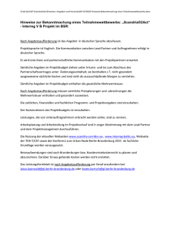 Hinweise zur Bekanntmachung eines Teilnahmewettbewerbs