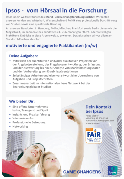 Ipsos - vom H&ouml;rsaal in die Forschung
