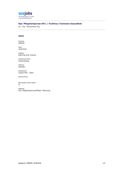 Dipl. Pflegefachperson DN 1 / Fachfrau/ Fachmann