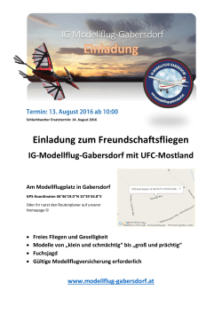 IG Modellflug-Gabersdorf Einladung zum Freundschaftsfliegen