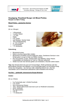 Hauptgang: Roastbeef Burger mit Mixed Pickles
