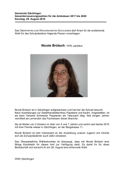 Nicole Brütsch - Gemeinde Gaechlingen