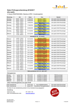 Daten Prüfungsvorbereitung 2016/2017 aha
