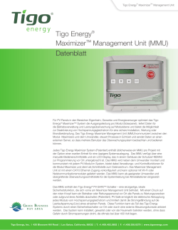 Tigo Energy® Maximizer™ Management Unit (MMU) Datenblatt