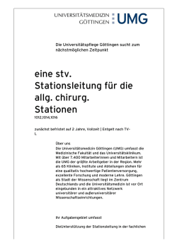 Druckversion Stellenanzeige - Universit&auml;tsmedizin G&ouml;ttingen