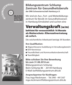 Verwaltungskraft(w/m) - DRK Schwesternschaft Hamburg e.V.