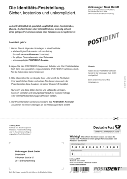 Die Identitäts-Feststellung. - Volkswagen Bank Erlebniswelt