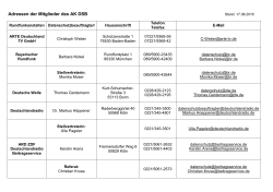 Adressen der Mitglieder des AK DSB (Stand 17.08.2016)