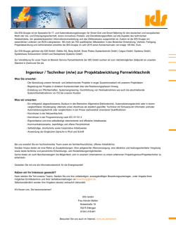 Ingenieur / Techniker (m/w) zur Projektabwicklung Fernwirktechnik