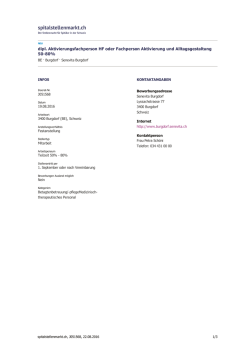 dipl. Aktivierungsfachperson HF oder Fachperson