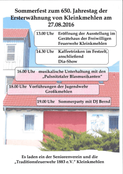 Page 1 Sommerfest zum 650. Jahrestag der Ersterwähnung von