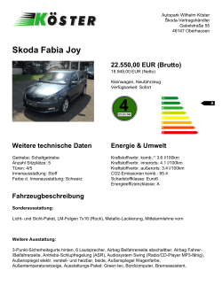 Skoda Fabia Joy - Autopark Wilhelm Köster