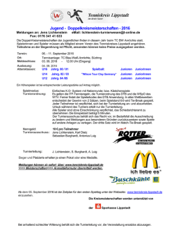 Jugend - Doppelkreismeisterschaften - 2016