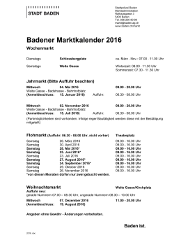 Badener Marktkalender 2016