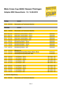 Veranstaltungszeitplan - Motocross-Cup