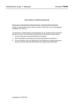 Drucksachen allgemein - Nieders&auml;chsischer Landtag