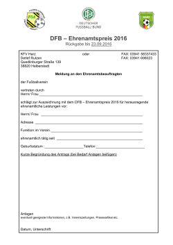 DFB –Ehrenamtspreis 2016