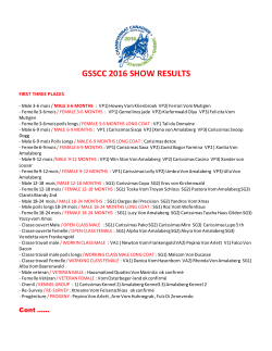 GSSCC 2016 SHOW RESULTS