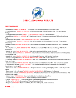 GSSCC 2016 SHOW RESULTS