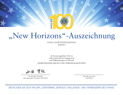 „New Horizons“-Auszeichnung