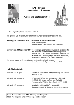 Programm KAB August/September - Kreuzberg