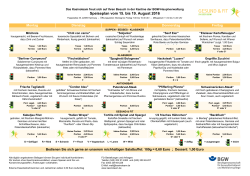 Speiseplan vom 15. bis 19. August 2016