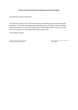 Muster-Antrag f&uuml;r Entfernung der Abmahnung aus der Personalakte