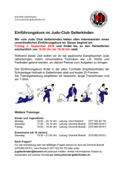 Einf&uuml;hrungskurs im Judo