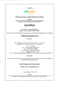 Effizienzhausplaner (KFW-Sachverst&auml;ndiger)