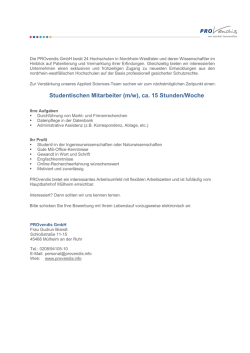 Studentischen Mitarbeiter (m/w)