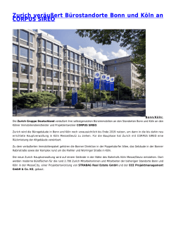 Zurich veräußert Bürostandorte Bonn und Köln - Rohmert