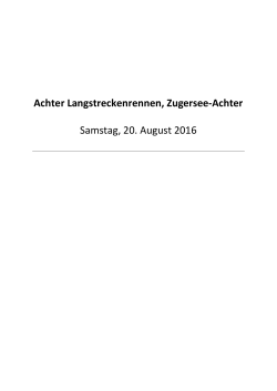 Ausschreibung Zugersee-Achter 2016