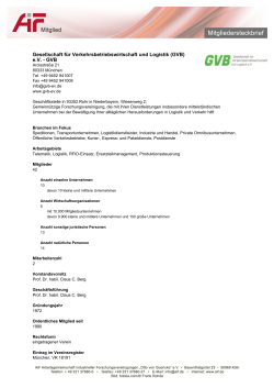 Gesellschaft für Verkehrsbetriebswirtschaft und Logistik (GVB) e.V.
