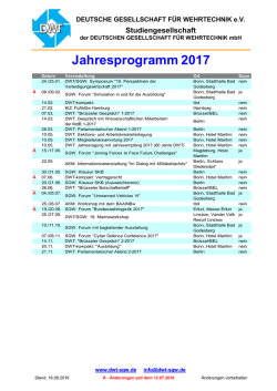 Jahresprogramm 2017 - DWT-SGW