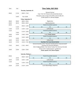 Timetable DGF Conference 2016, Bonn