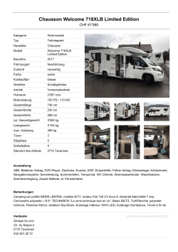 Chausson Welcome 718XLB Limited Edition