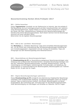 dieTEXTwerkstatt &minus; Eva