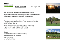 Hiwis gesucht!! Kiel, August 2016