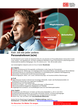 Kein Job wie jeder andere: Personalreferent (w/m)