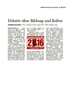 Wilhelmshavener Zeitung, 13.08.2016