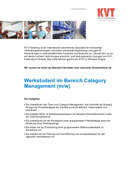 Werkstudent im Bereich Category Management (m/w) - KVT