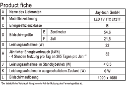 Page 1 PrOdUCt fiche Name des Lieferanten Jay
