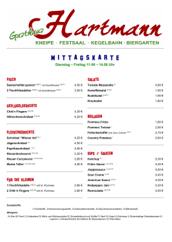 mittagskarte - Gasthaus Hartmann