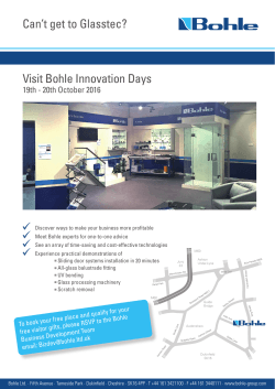 Visit Bohle Innovation Days Can`t get to Glasstec?