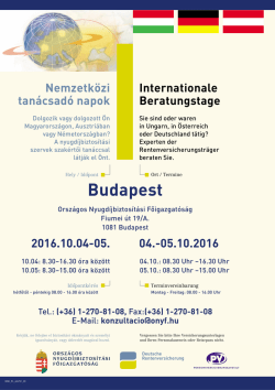 Internationale Beratungstage Budapest