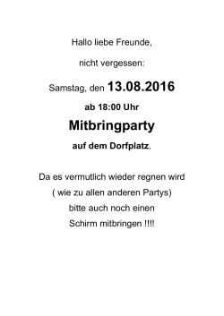 Mitbringparty - Bürgerinitiative Schneppendorf Pro Natur