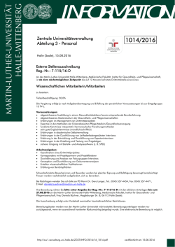 information - Zentrale Universit&auml;tsverwaltung - Martin