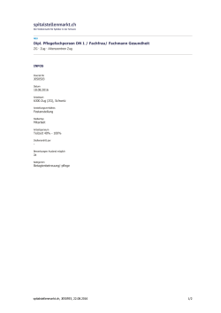 Dipl. Pflegefachperson DN 1 / Fachfrau/ Fachmann